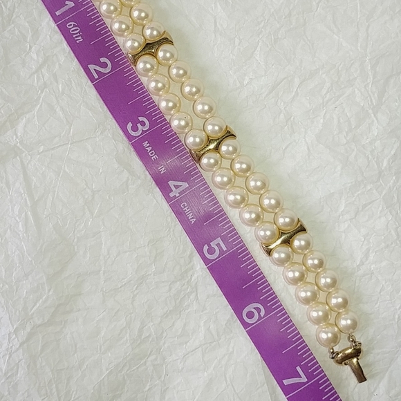 NAPIER FAUX PEARL CHOKER NECKLACE & BRACELET - 1980s AD PIECE - Picture 5 of 8